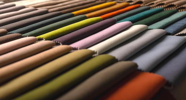 Muestrario de telas de diversos colores