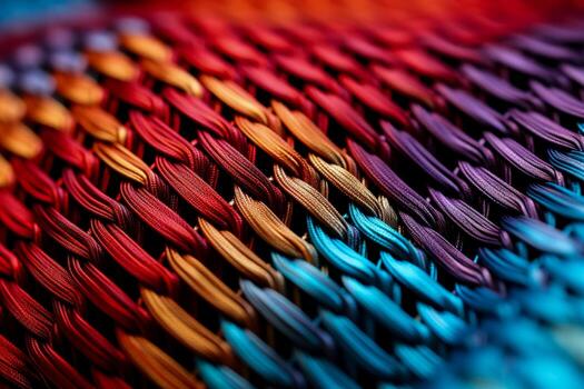Detalle de una trama textil multicolor